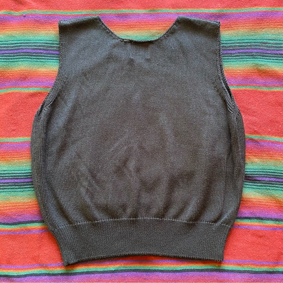 VTG Fia Italia Handloomed Knit Sweater tank Top! Rayon/Cotton. Large. - Picture 13 of 14